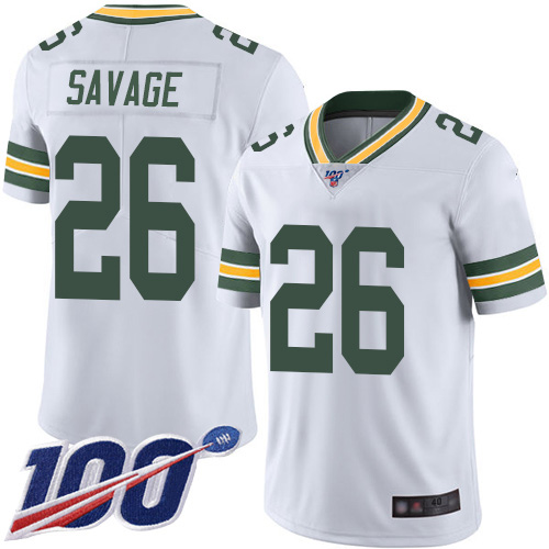 Green Bay Packers Limited White Men 26 Savage Darnell Road Jersey Nike NFL 100th Season Vapor Untouchable